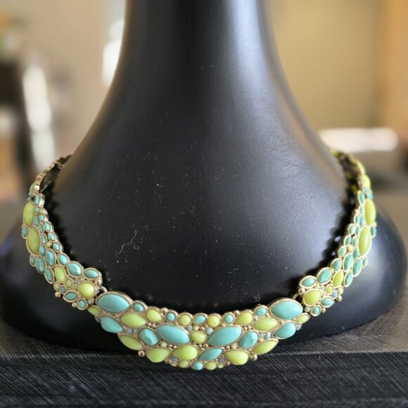 Banana Republic Statement Necklace - Turquoise & Chartreuse - Spring Collection - Picture 5 of 9